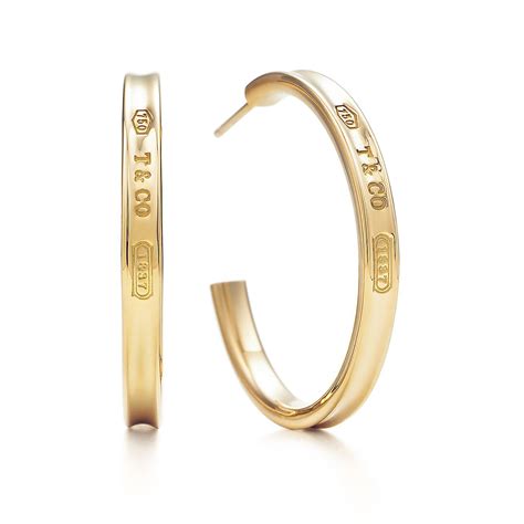 tiffany and co earrings hoops|genuine gold hoop earrings.